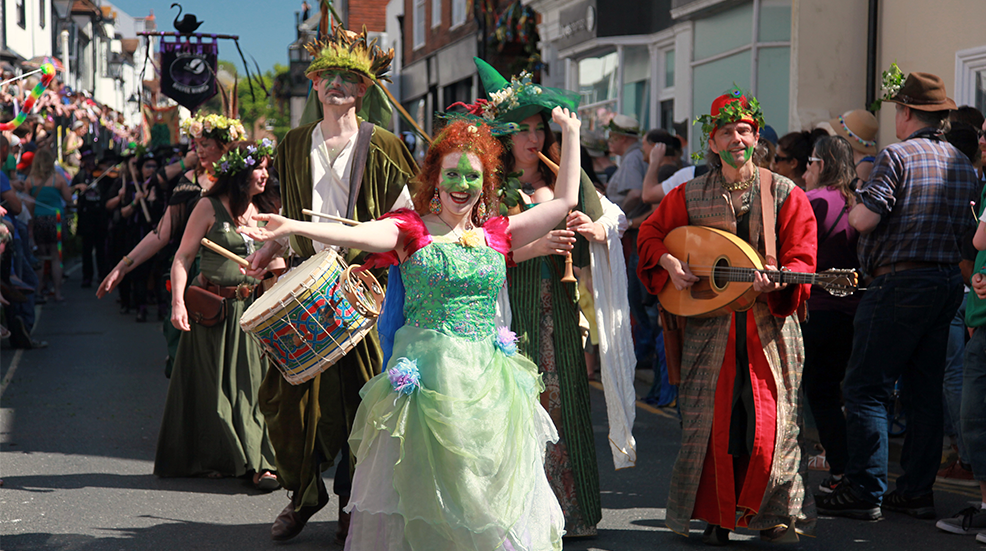 The Jack in the Green Festival is an annual event that takes place in various parts of the historic seaside resort of Hastings. 